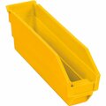 Global Industrial Plastic Nesting Storage Shelf Bin 2-3/4inW x 11-5/8inD x 4inH Yellow 184836YL
